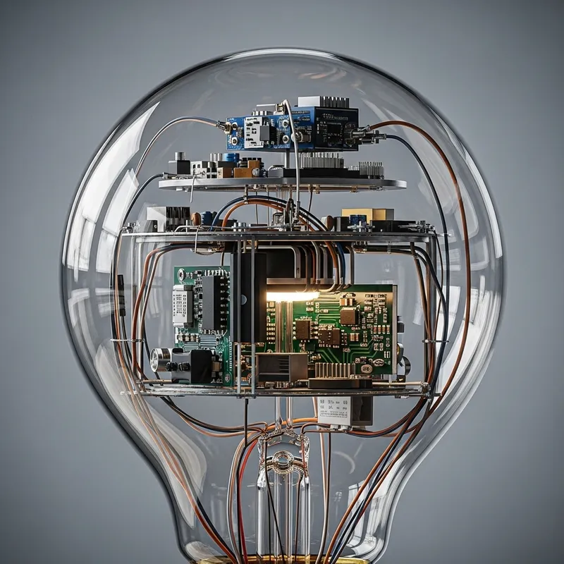 Innovative Light Bulb with Intricate Wiring Inside
