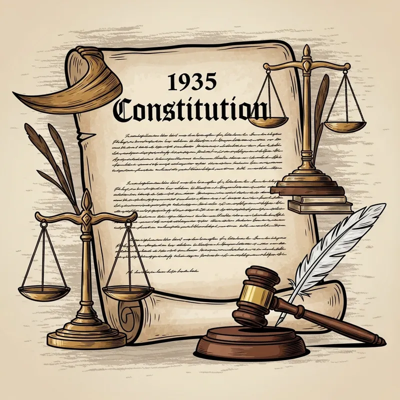 1935 Constitution Drawing | Historic Symbols of Democracy