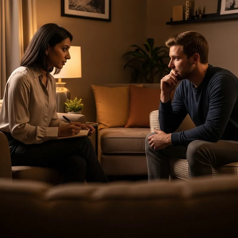 Intimate Therapy Session: Comfort in Dialogue