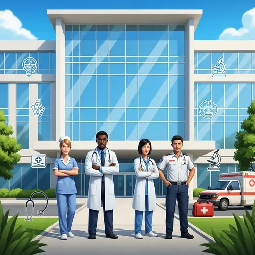 Modern Medical Center | Diverse Healthcare Professionals | Healthy Environment