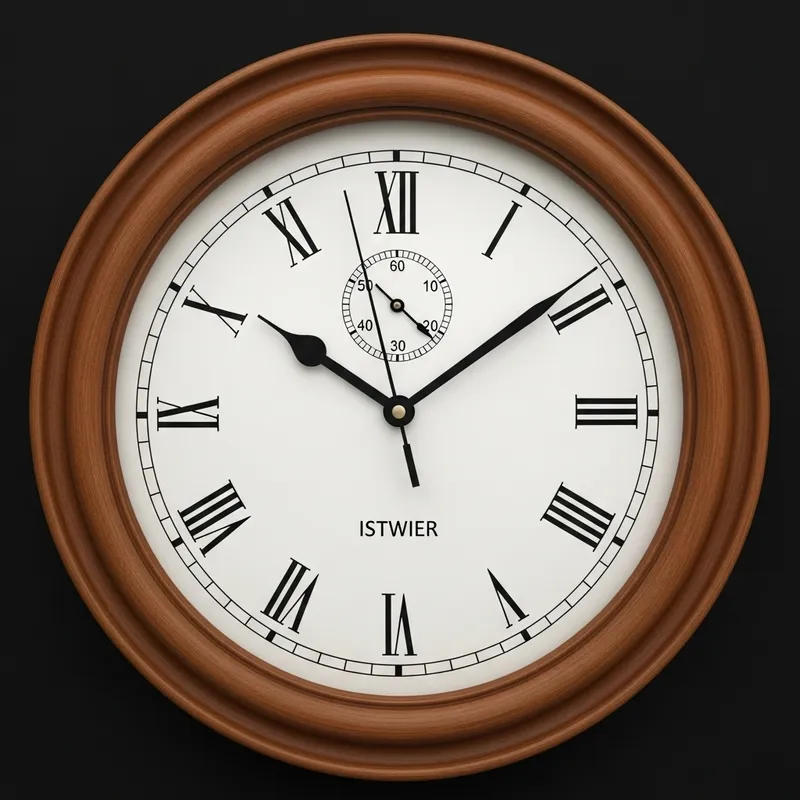 Classic Wooden Analog Clock - Time's Progression