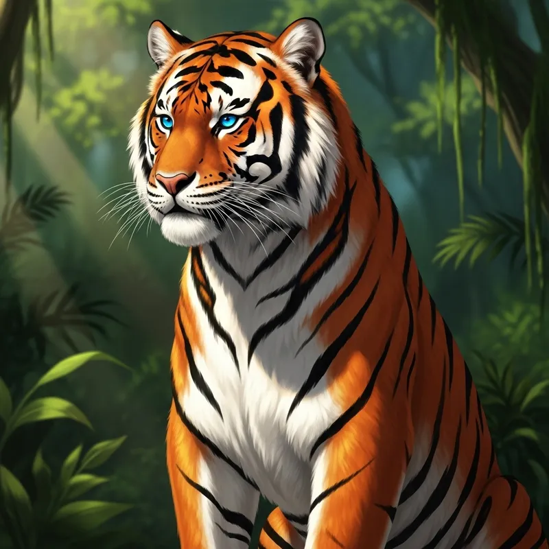 Majestic Blue-Eyed Tiger