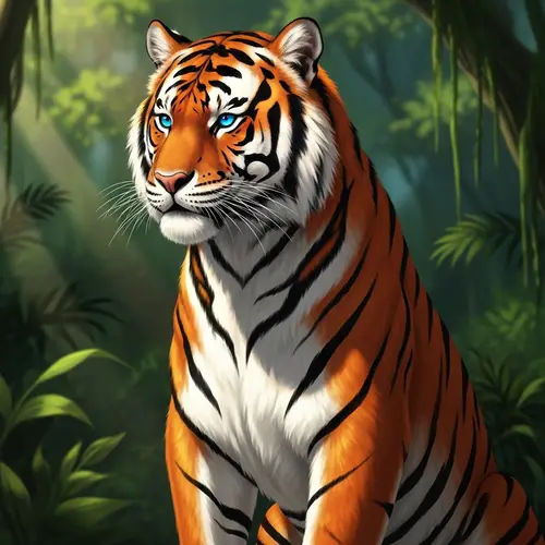 Majestic Tiger with Sapphire Blue Eyes