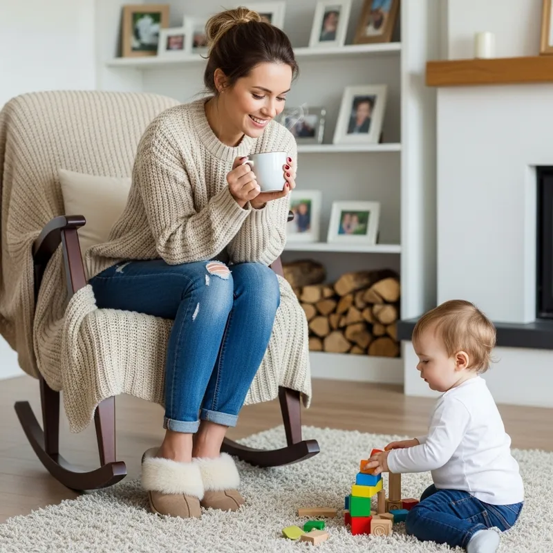 Sweet Mom and Child: Heartwarming Tea Time
