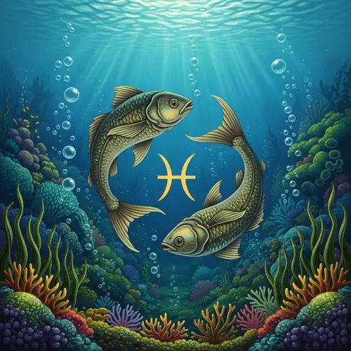Mystical Pisces Zodiac Sign Artwork