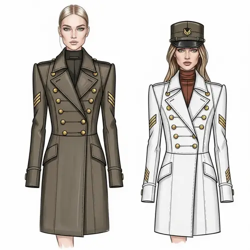 Modern Military Style Fashion Sketch