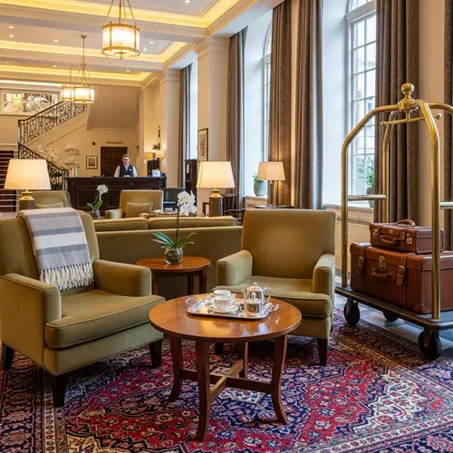 Comfortable Hotel Lobby Seating Area