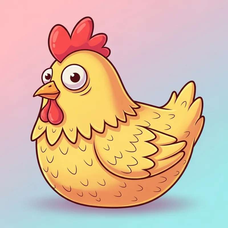 Cute Cartoon Chicken Pastel Art for Everyone