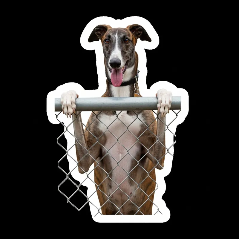 Cute Tricolor Skinny Greyhound Sticker Dog | Unique Design