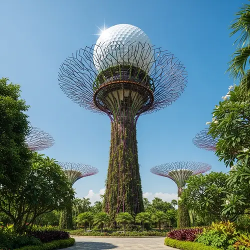 Garden's by the Bay Tall Tree with Golf Ball Trophy