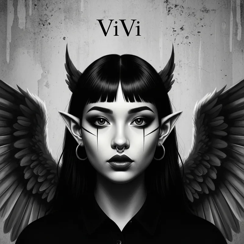 ViVi: Black-Haired Girl with Wings and Ears | Modern Mythical Fusion