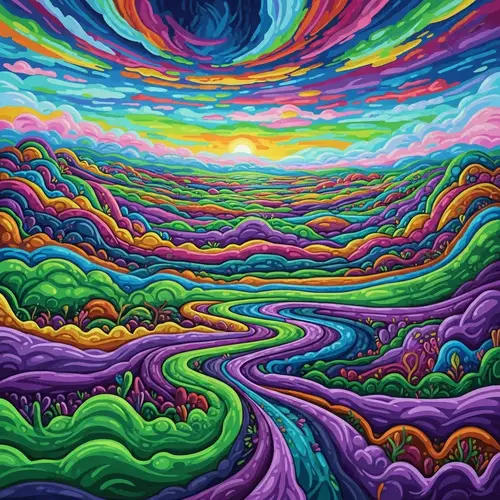 Vibrant Abstract Landscape Art | Dynamic Colorful Designs