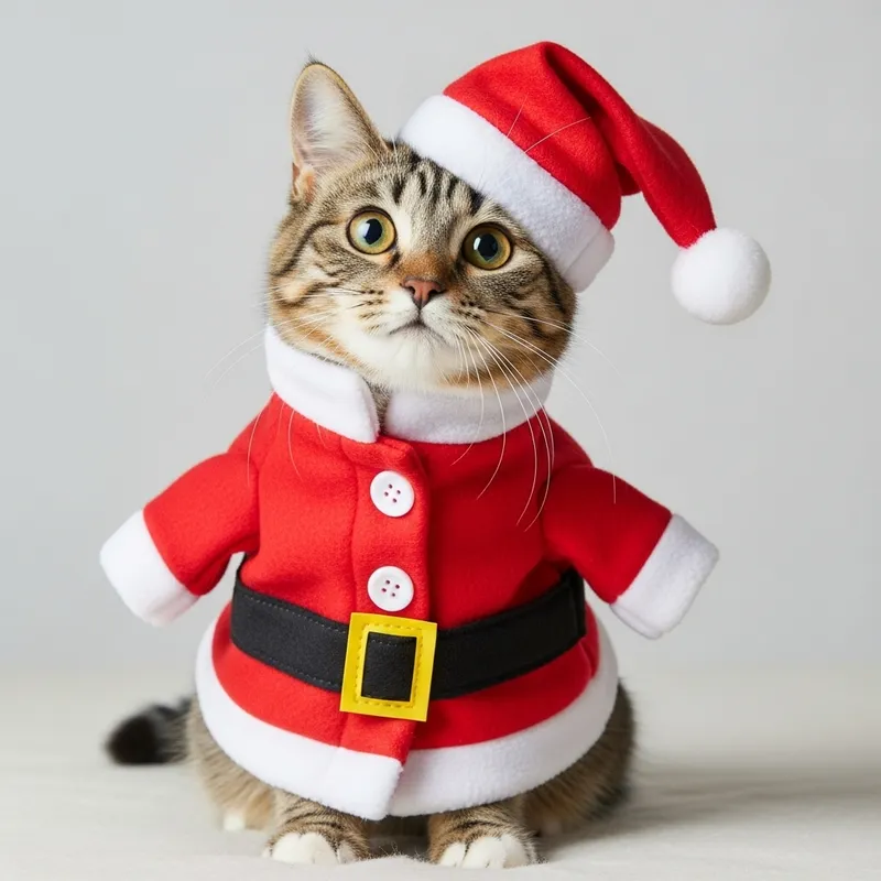 Adorable Cat in a Santa Claus Costume Adorable Cat in a Santa Claus Costume