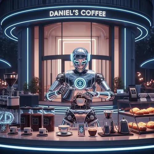 Daniel's Coffee: Futuristic Cafe with Robot Barista & Specialty Products