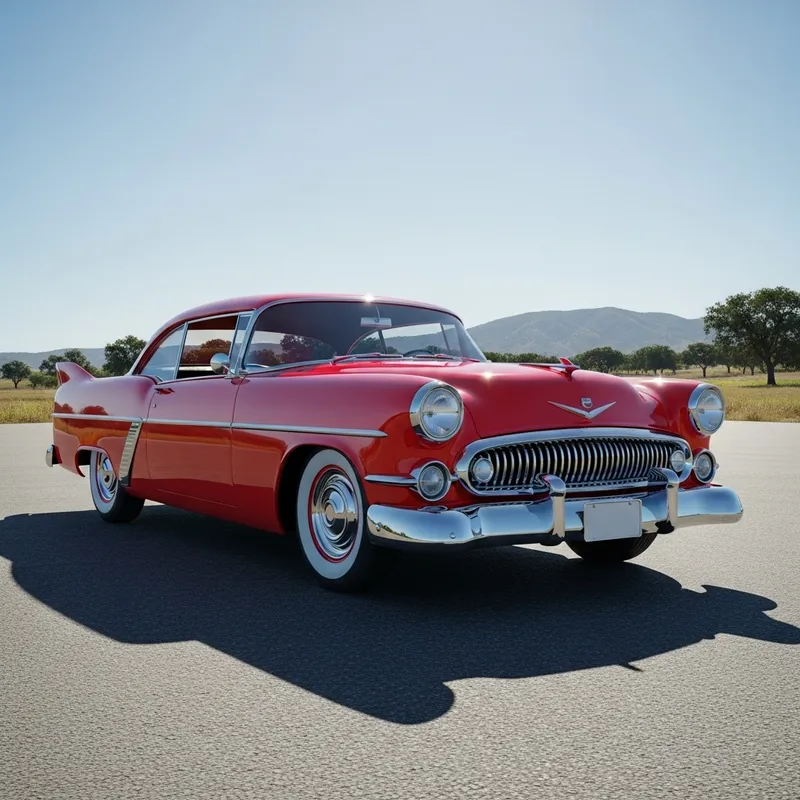 Classic Red Car | Vintage 1950s Design
