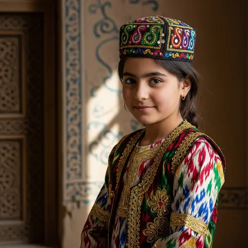 Young Tajik Girl in Traditional Attire | Cultural Portrait