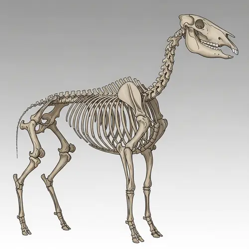 Detailed Equine Skeleton Illustration