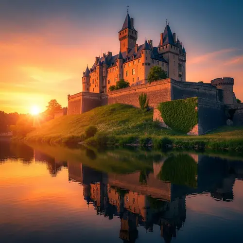 Majestic Castle at Sunset: Old-World Charm and Serenity
