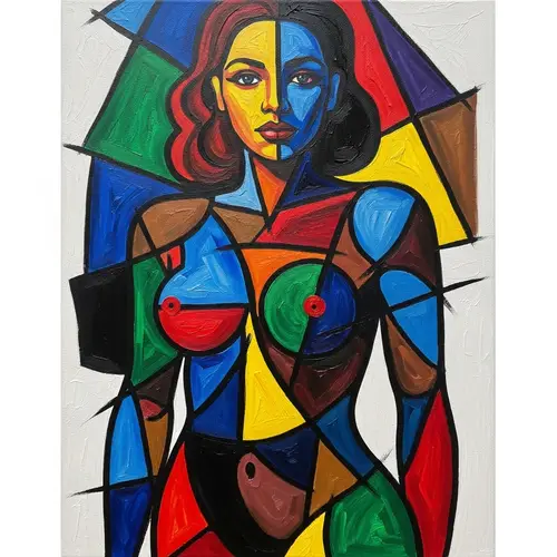 Abstract Woman in Avant-Garde Style | Oil on Canvas Artwork