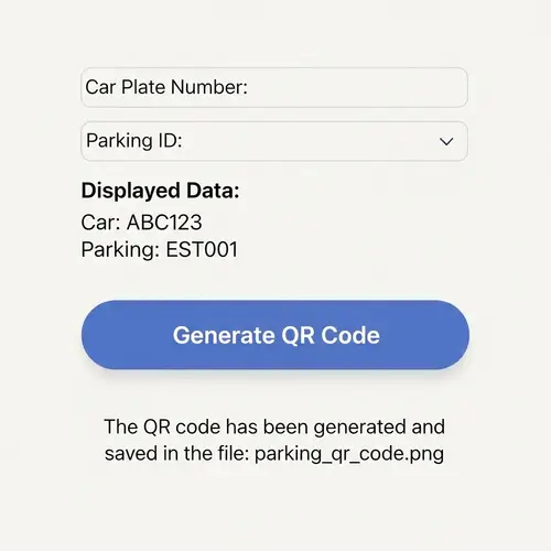 User Interface for Parking QR System | Design & Generate QR Code