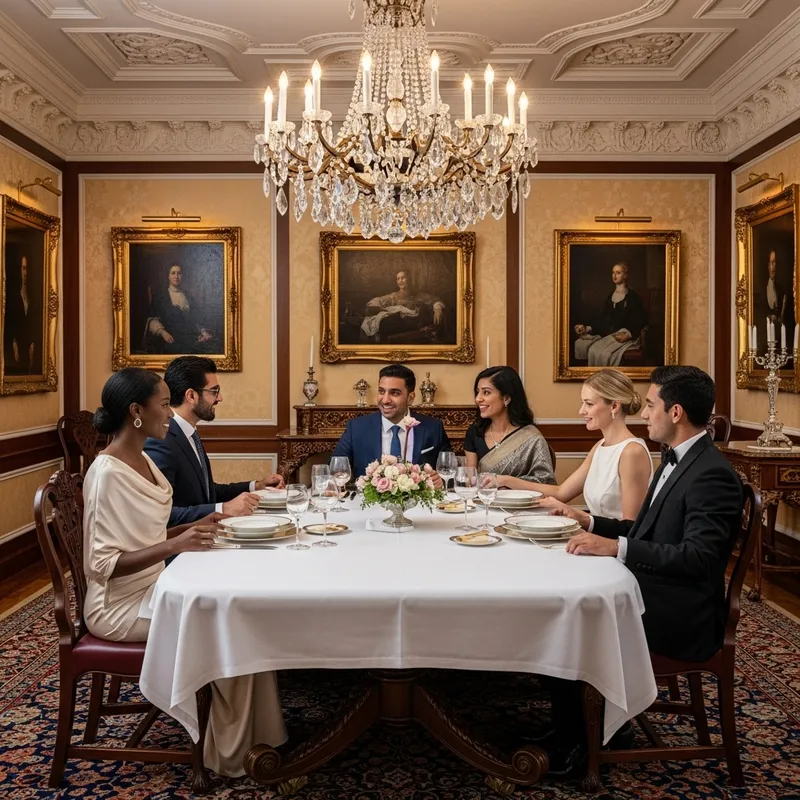 Elegant Multicultural Dinner Gathering with Sparkling Chandelier