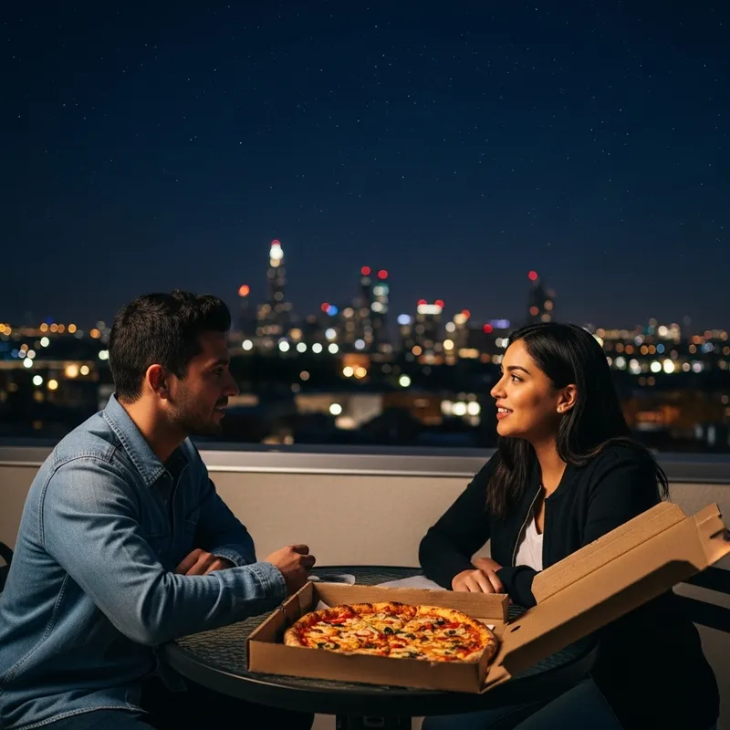 Late Night Rooftop Pizza Cravings | City View Conversations