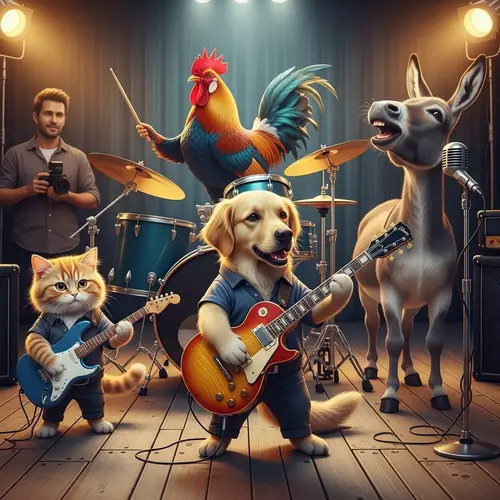 Animal Band Performance on Stage