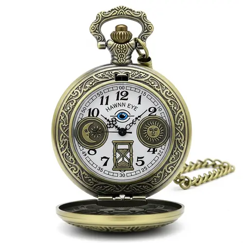 Vintage Brass Pocket Watch with Hawk-Eye Dial Markings