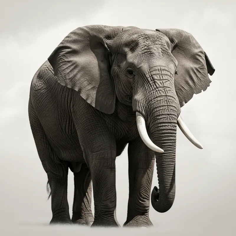 Majestic Elephant on a Light Background