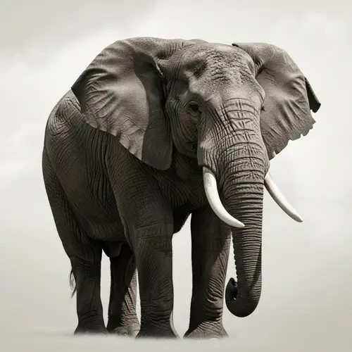 Majestic Elephant on a Light Background