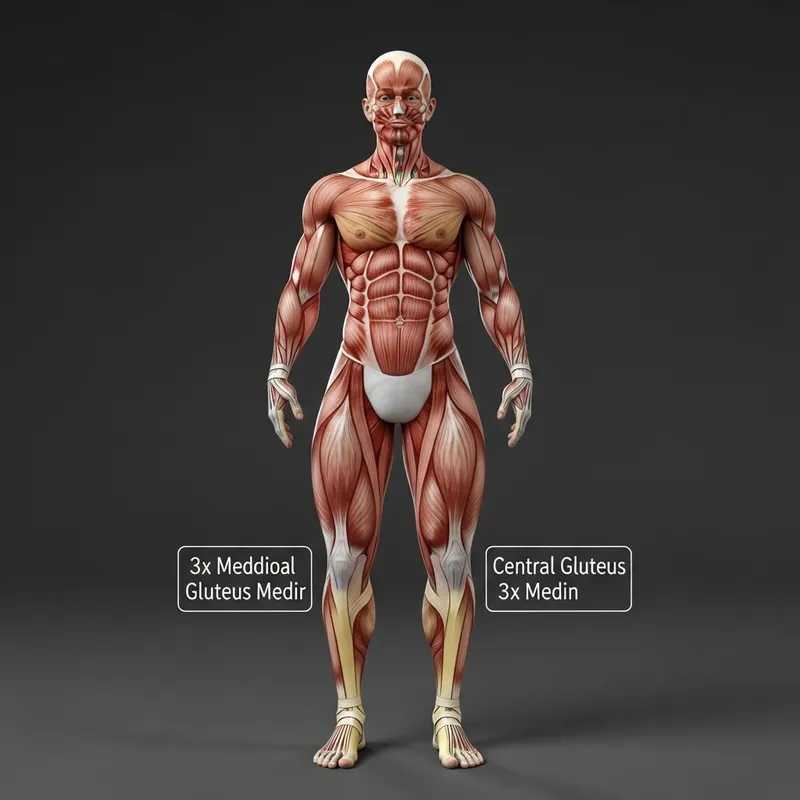 Anatomical Young Man with Enhanced Gluteus Muscles