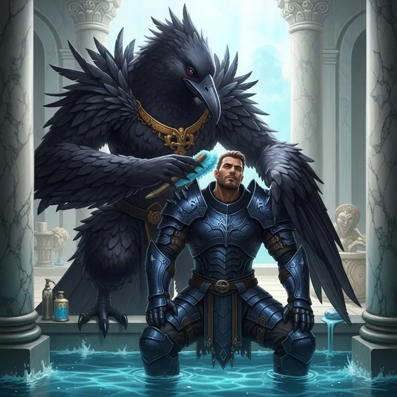 Corvus Corax and Konrad Kurze: A WH40K Bath Scene