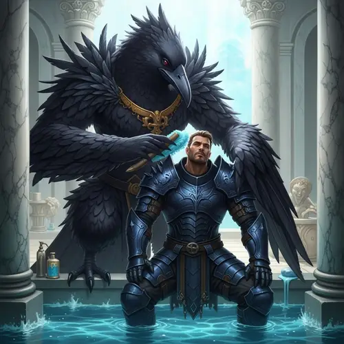 Corvus Corax and Konrad Kurze: A WH40K Bath Scene