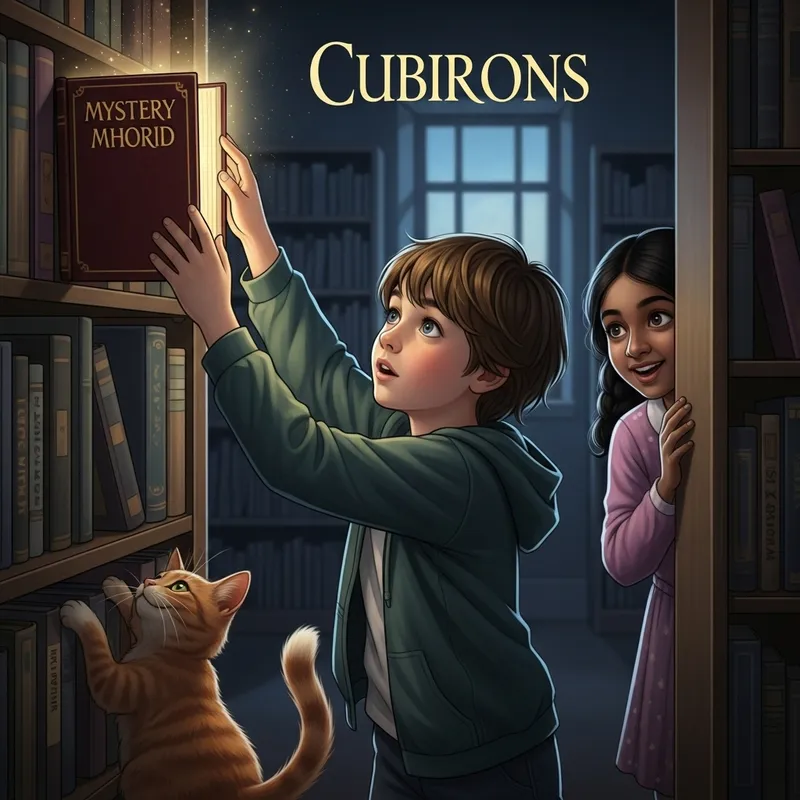 Curiosity Unveiled: Enchanting Library Scene