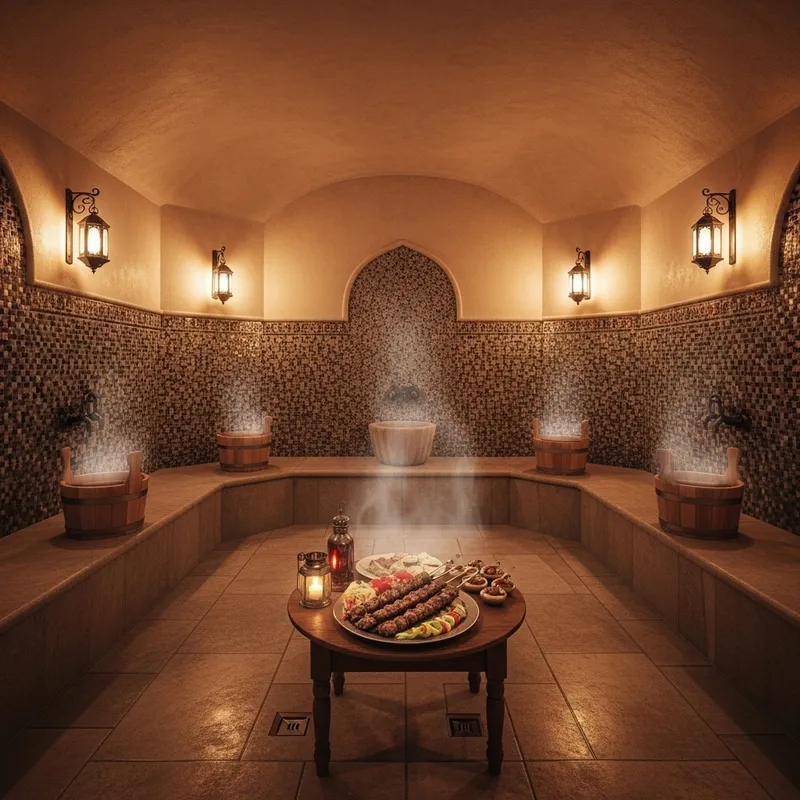 Bathhouse Kebabs: Culinary Delight in a Traditional Setting