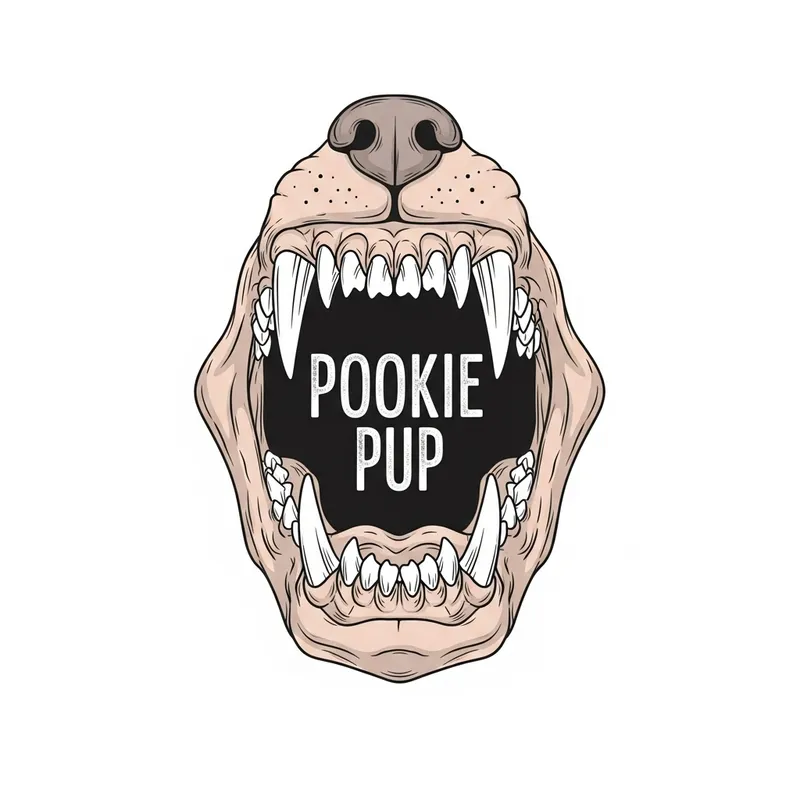 Pookie Pup - Dog Fangs Vector Illustration