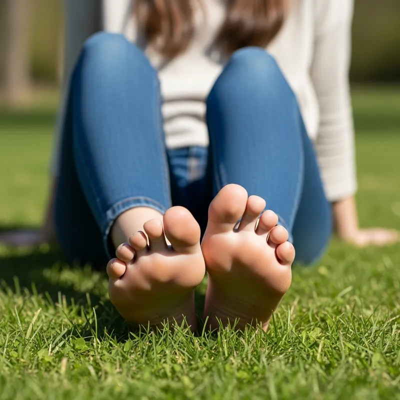 Spanish Teenage Girl Spanish Descent Barefoot Toes