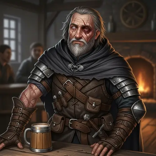 Elderly Medieval Rogue: Scars and Wisdom