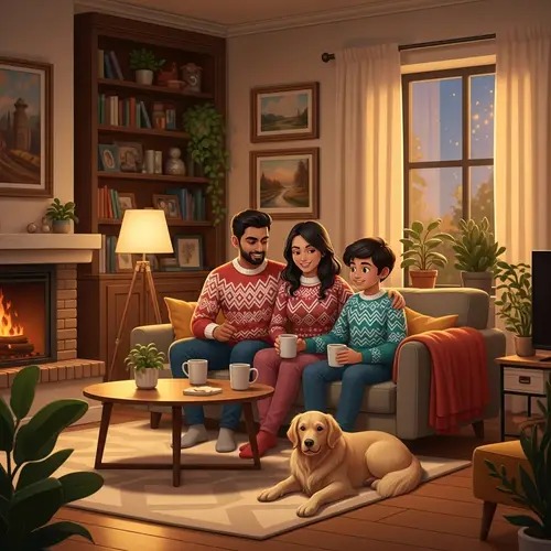 Multicultural Family in Cozy Living Room | Home Happiness