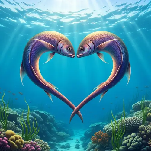 Magical Fish Heart Design | Underwater Art