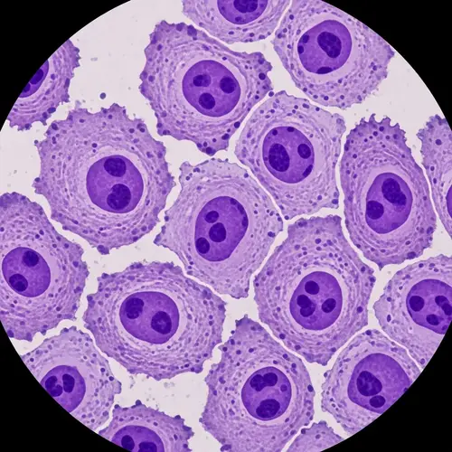 Irregular Cancer Cells Under Microscope