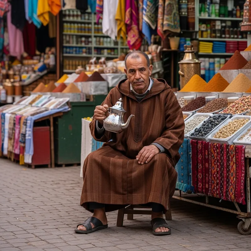Traditional Moroccan Elder in Marrakech Market Traditional Moroccan Elder in Marrakech Market