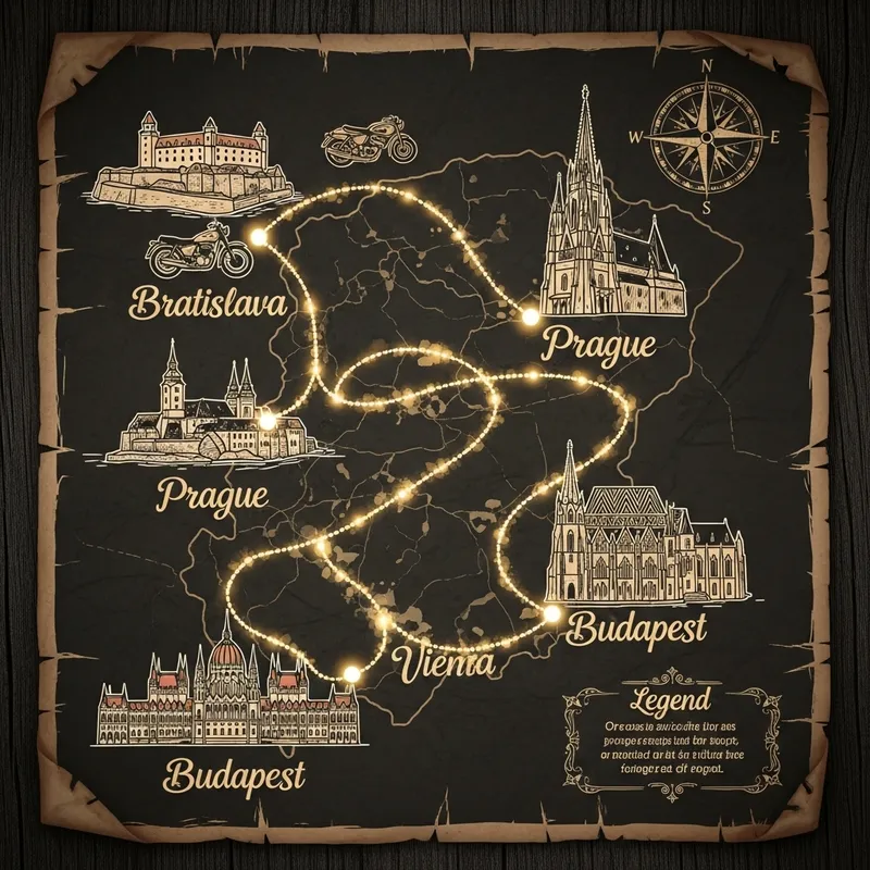 Discover the Golden Road of Central Europe on a Honda Motorcycle - Bratislava to Prague, Vienna, Budapest