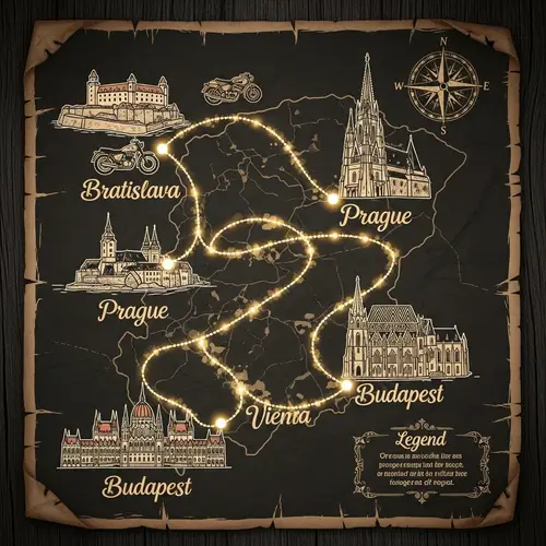 Explore Central Europe on a Honda Motorcycle - Route from Bratislava to Prague, Vienna, Budapest