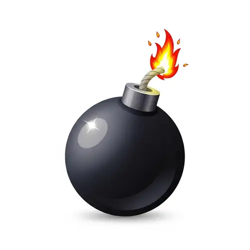 Classic Round Bomb Cartoon Illustration
