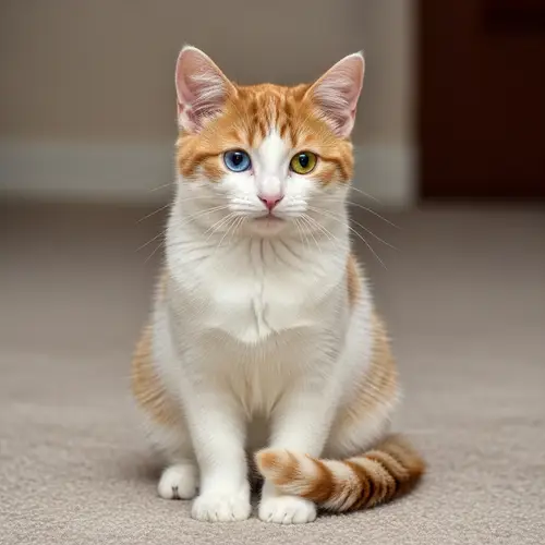 Adorable Cat with Unique White and Orange Coat