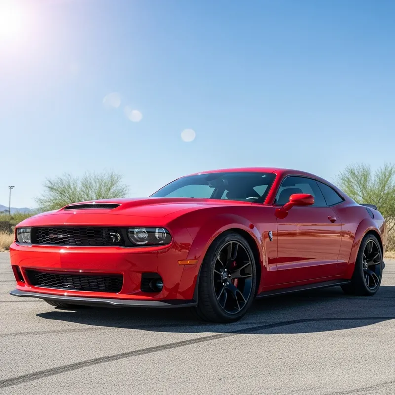 Muscular Hellcat Car | Fiery Red Design