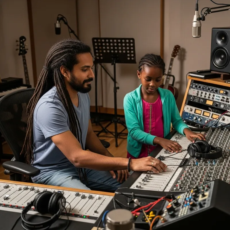 Diverse Recording Studio Session with Curious African Girl Diverse Recording Studio Session with Curious African Girl