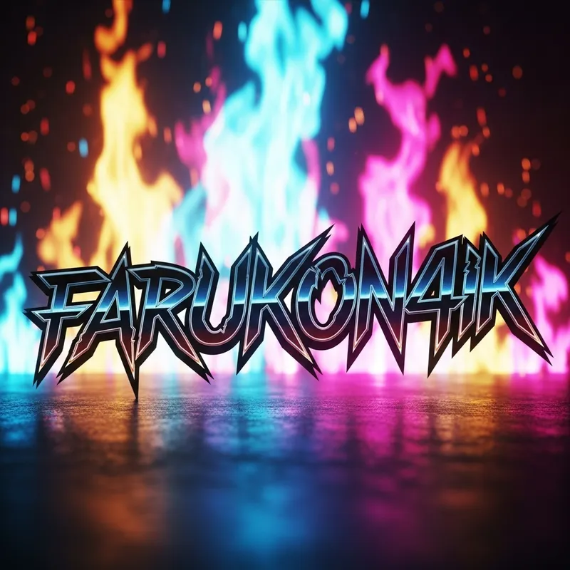 Vibrant Neon Blaze & 'FARUKON4IK' Inscription