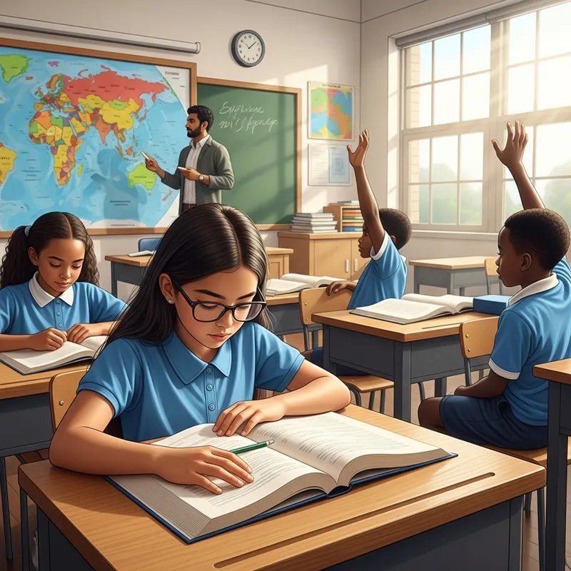 School Children in Classroom: Diverse Learning Scene